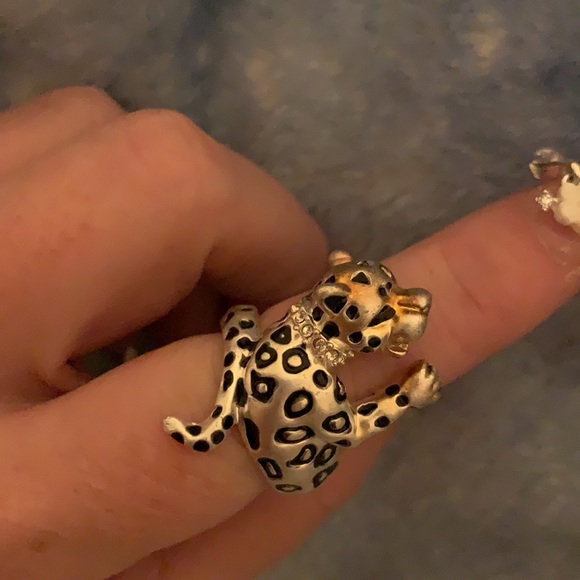 NEW 🐆 Crystal Collar Hugging Pet Leopard Ritzy Boutique Ring various sizes - Picture 8 of 16